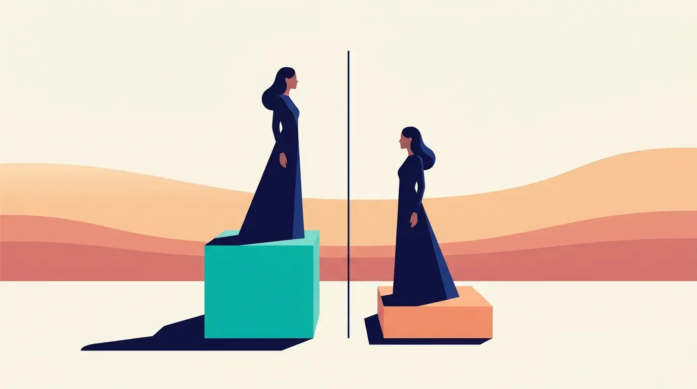 Illustration of two overlapping figures compared for what each keeps beneath the surface